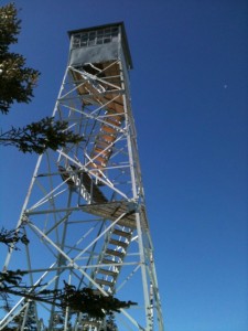 This historic fire tower on Stratton Mountain was built in 1934.