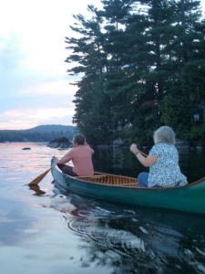 Canoeing with a long-time friend in Maine.