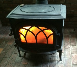 The woodstove heats my microclimate. (Deborah Lee Luskin, photo)
