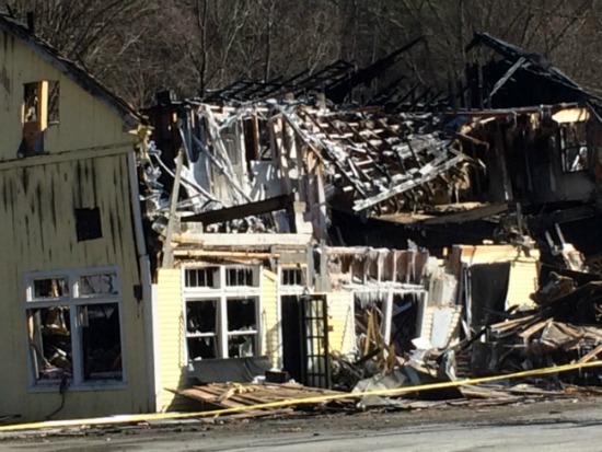 Fire destroyed The Newfane Cafe on March 2, 2016. Deborah Lee Luskin photo