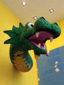 Welcoming dragon at the Lego Store in Copenhagen.