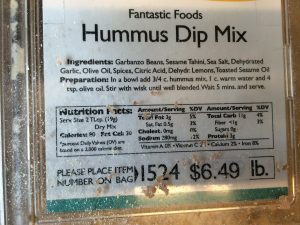 We added dehydrated lemon peel, cumin, and cayenne to jazz up hummus dip for lunch.