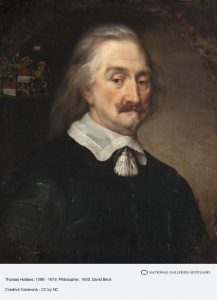 Thomas Hobbes, frowning. Hobbes' belief that people are naturally selfish might explain why many drivers don't think speed limits apply to them.