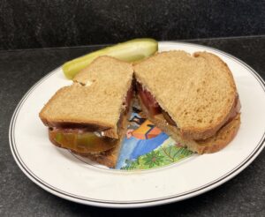 sandwich with a pickle.